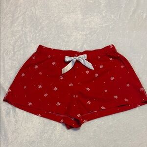 Victoria’s Secret Red Snowflake Print Pajama Shorts Size Small